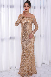 Glamorous Long Sleeve Mermaid Sequins Prom Dress for Your Evening Party